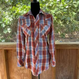 Westerns Fabrics By Dan River Women's Vintage Plaid Western Shirt Size S